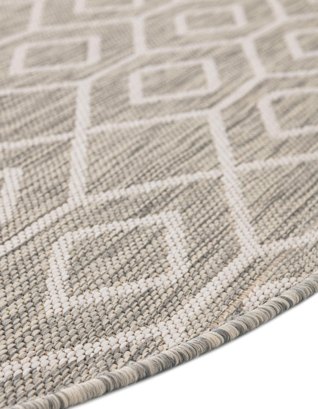 Gray Cream 5' 3 x 8' Jill Zarin Outdoor Oval Area Rug Weather Resistant for Patio, Deck, Terrace, Balcony, Porch Durable 100% Polypropylene Carpet for Outside for Sale at Rug Engine