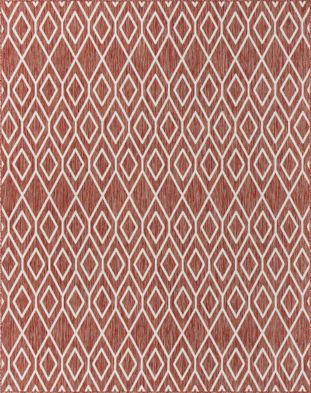 Rust Red 7' 10 x 10' Jill Zarin Outdoor Rectangle Area Rug Weather Resistant for Patio, Deck, Terrace, Balcony, Porch Durable 100% Polypropylene Carpet for Outside for Sale at Rug Engine