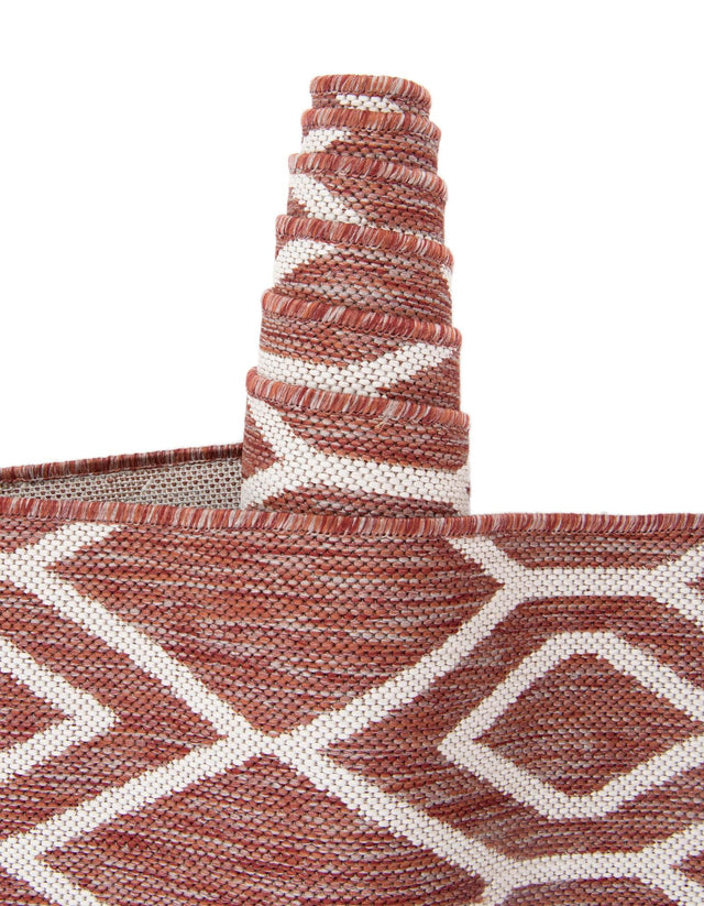 Rust Red 5' 3 x 8' Jill Zarin Outdoor Oval Area Rug Weather Resistant for Patio, Deck, Terrace, Balcony, Porch Durable 100% Polypropylene Carpet for Outside for Sale at Rug Engine