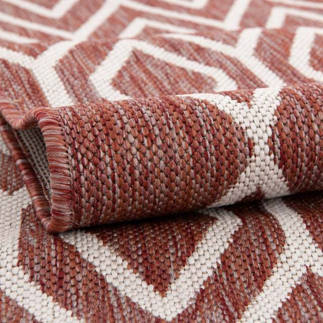 Rust Red 2' x 6' 1 Jill Zarin Outdoor Runner Area Rug Weather Resistant for Patio, Deck, Terrace, Balcony, Porch Durable 100% Polypropylene Carpet for Outside for Sale at Rug Engine