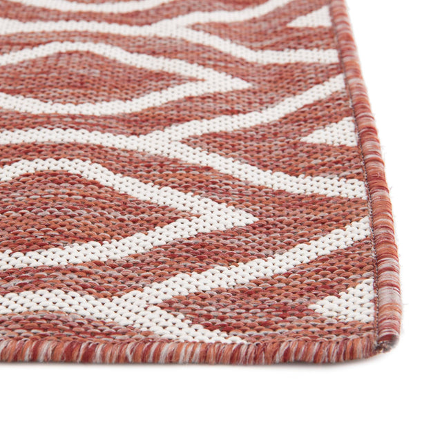 Rust Red 2' x 6' 1 Jill Zarin Outdoor Runner Area Rug Weather Resistant for Patio, Deck, Terrace, Balcony, Porch Durable 100% Polypropylene Carpet for Outside for Sale at Rug Engine