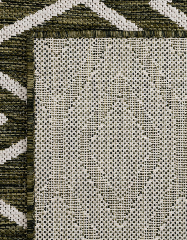 Green 4' 1 x 6' 1 Jill Zarin Outdoor Rectangle Area Rug Weather Resistant for Patio, Deck, Terrace, Balcony, Porch Durable 100% Polypropylene Carpet for Outside for Sale at Rug Engine