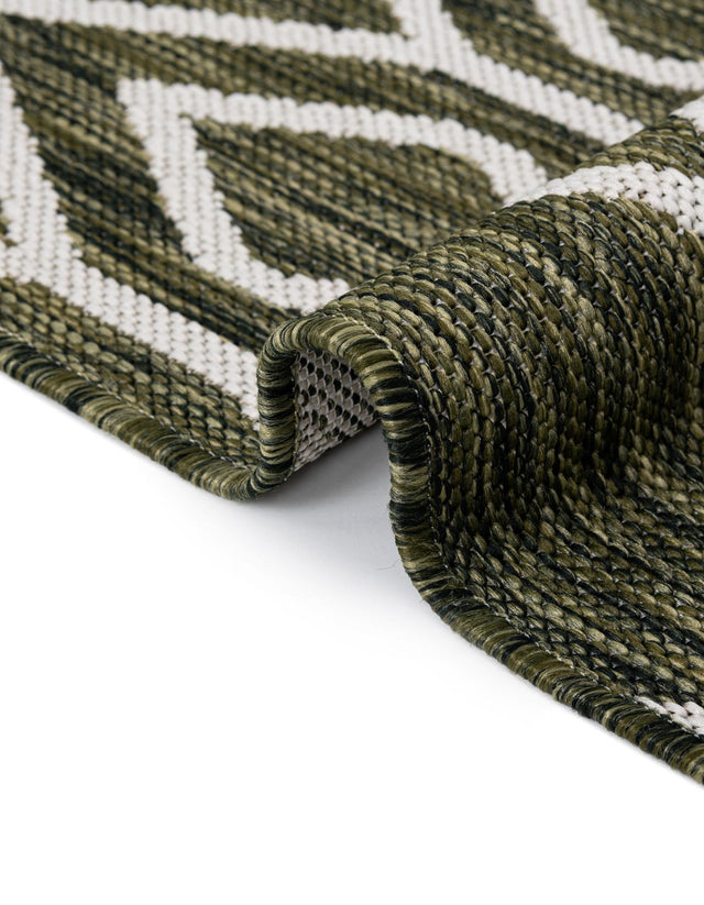 Green 4' 1 x 6' 1 Jill Zarin Outdoor Rectangle Area Rug Weather Resistant for Patio, Deck, Terrace, Balcony, Porch Durable 100% Polypropylene Carpet for Outside for Sale at Rug Engine