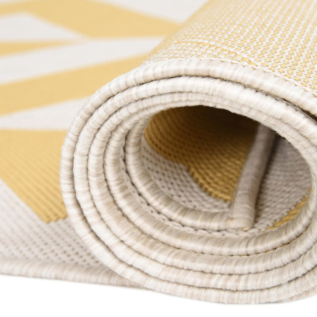 Yellow 7' 10 x 7' 10 Jill Zarin Outdoor Square Area Rug Weather Resistant for Patio, Deck, Terrace, Balcony, Porch Durable 100% Polypropylene Carpet for Outside for Sale at Rug Engine