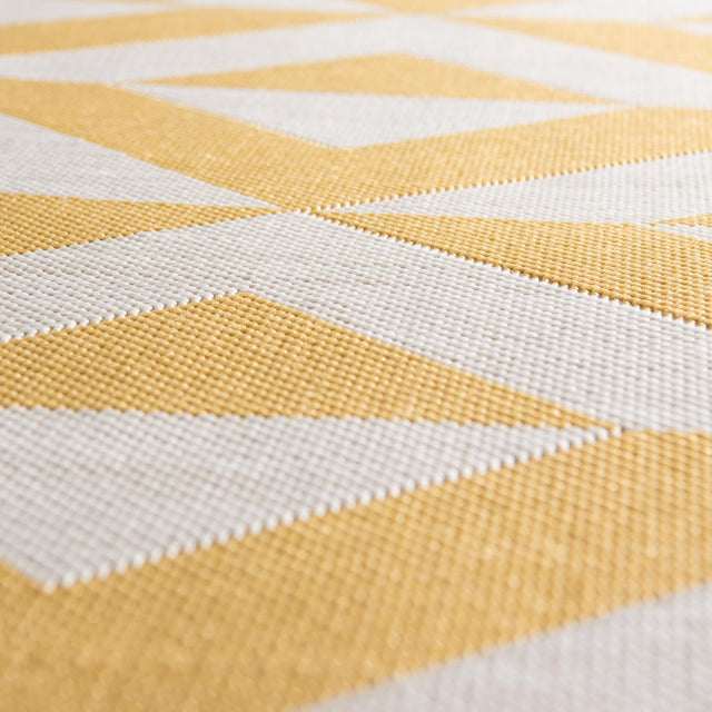 Yellow 4' 1 x 4' 1 Jill Zarin Outdoor Round Area Rug Weather Resistant for Patio, Deck, Terrace, Balcony, Porch Durable 100% Polypropylene Carpet for Outside for Sale at Rug Engine