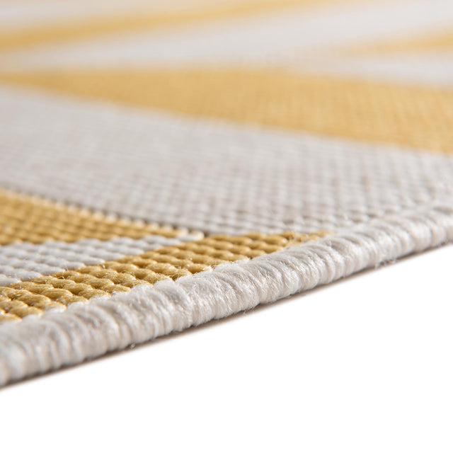 Yellow 6' 7 x 6' 7 Jill Zarin Outdoor Round Area Rug Weather Resistant for Patio, Deck, Terrace, Balcony, Porch Durable 100% Polypropylene Carpet for Outside for Sale at Rug Engine
