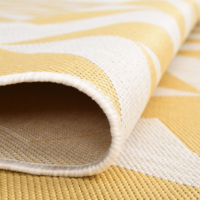 Yellow 4' 1 x 4' 1 Jill Zarin Outdoor Round Area Rug Weather Resistant for Patio, Deck, Terrace, Balcony, Porch Durable 100% Polypropylene Carpet for Outside for Sale at Rug Engine