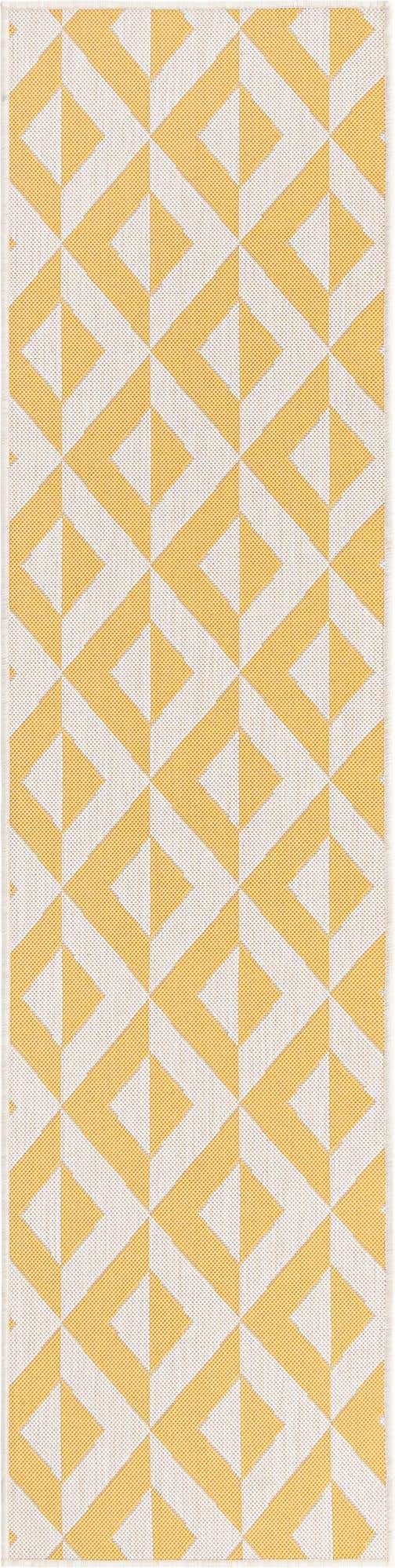 Yellow 2' x 8' Jill Zarin Outdoor Runner Area Rug Weather Resistant for Patio, Deck, Terrace, Balcony, Porch Durable 100% Polypropylene Carpet for Outside for Sale at Rug Engine