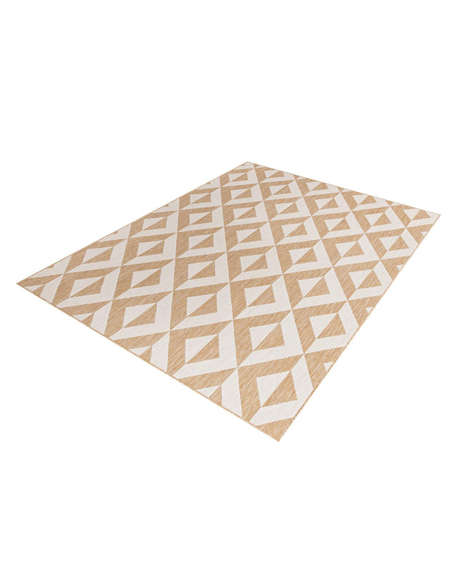 Beige 7' 10 x 10' Jill Zarin Outdoor Rectangle Area Rug Weather Resistant for Patio, Deck, Terrace, Balcony, Porch Durable 100% Polypropylene Carpet for Outside for Sale at Rug Engine