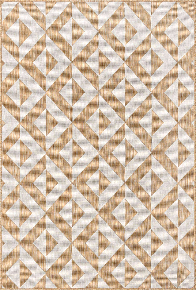 Beige 4' 1 x 6' 1 Jill Zarin Outdoor Rectangle Area Rug Weather Resistant for Patio, Deck, Terrace, Balcony, Porch Durable 100% Polypropylene Carpet for Outside for Sale at Rug Engine
