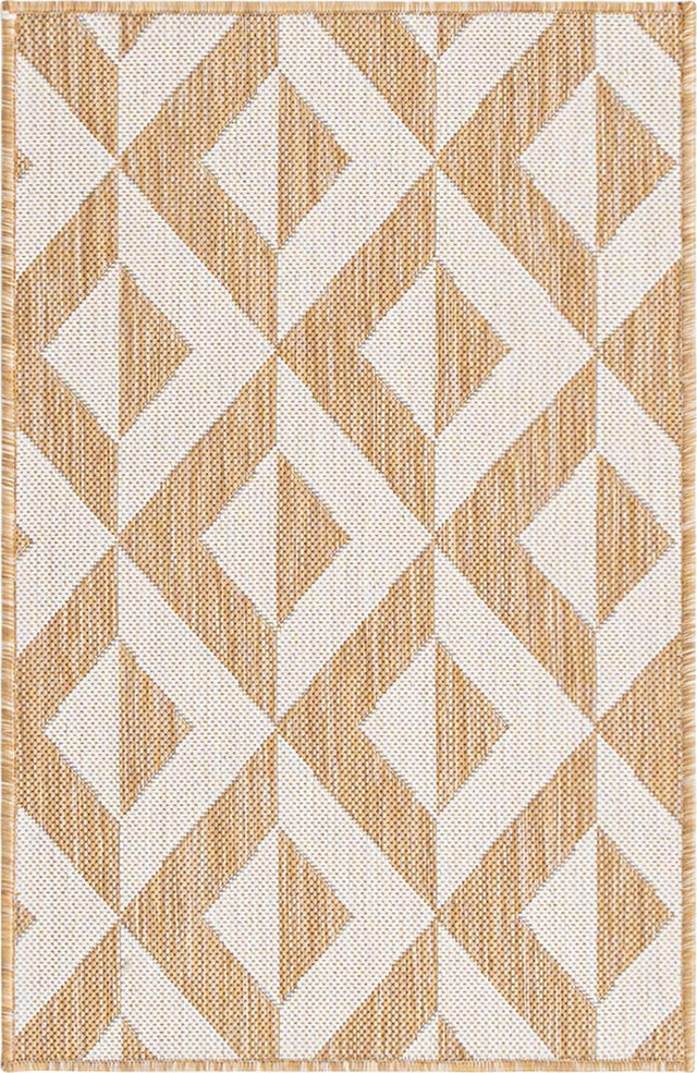Beige 2' x 3' 1 Jill Zarin Outdoor Rectangle Area Rug Weather Resistant for Patio, Deck, Terrace, Balcony, Porch Durable 100% Polypropylene Carpet for Outside for Sale at Rug Engine