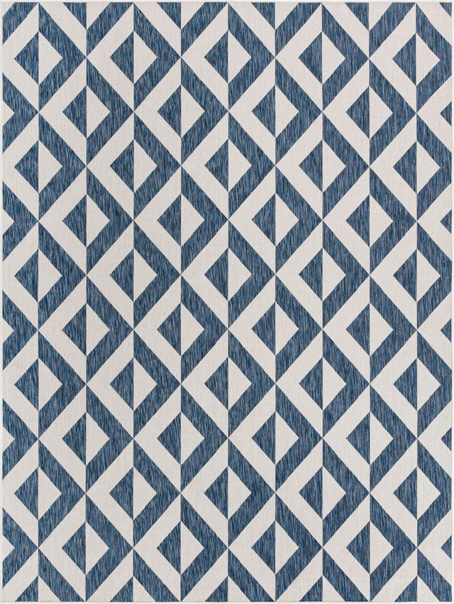 Blue 9' x 12' Jill Zarin Outdoor Rectangle Area Rug Weather Resistant for Patio, Deck, Terrace, Balcony, Porch Durable 100% Polypropylene Carpet for Outside for Sale at Rug Engine