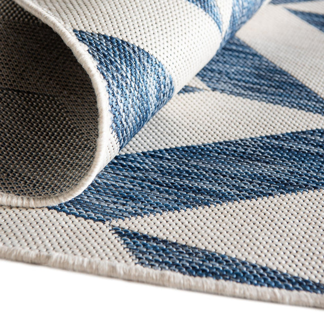 Blue 4' 1 x 4' 1 Jill Zarin Outdoor Round Area Rug Weather Resistant for Patio, Deck, Terrace, Balcony, Porch Durable 100% Polypropylene Carpet for Outside for Sale at Rug Engine