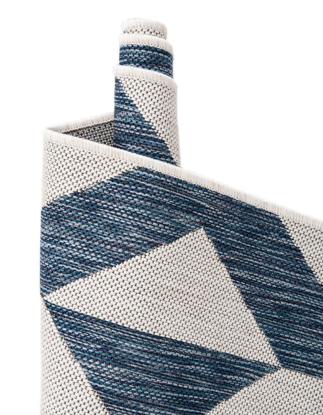 Blue 5' 3 x 8' Jill Zarin Outdoor Oval Area Rug Weather Resistant for Patio, Deck, Terrace, Balcony, Porch Durable 100% Polypropylene Carpet for Outside for Sale at Rug Engine