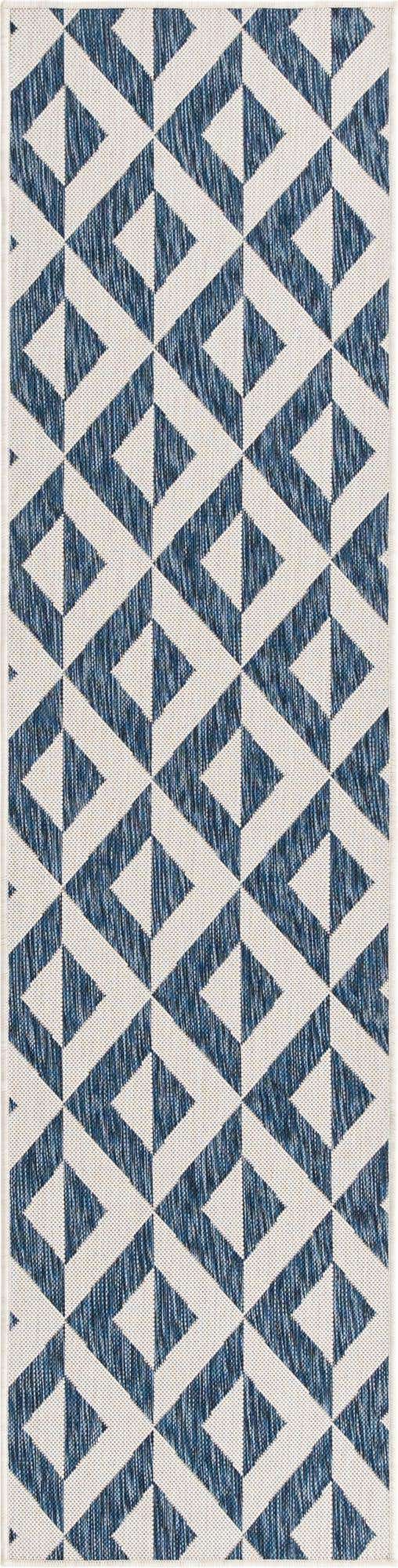 Blue 2' x 8' Jill Zarin Outdoor Runner Area Rug Weather Resistant for Patio, Deck, Terrace, Balcony, Porch Durable 100% Polypropylene Carpet for Outside for Sale at Rug Engine