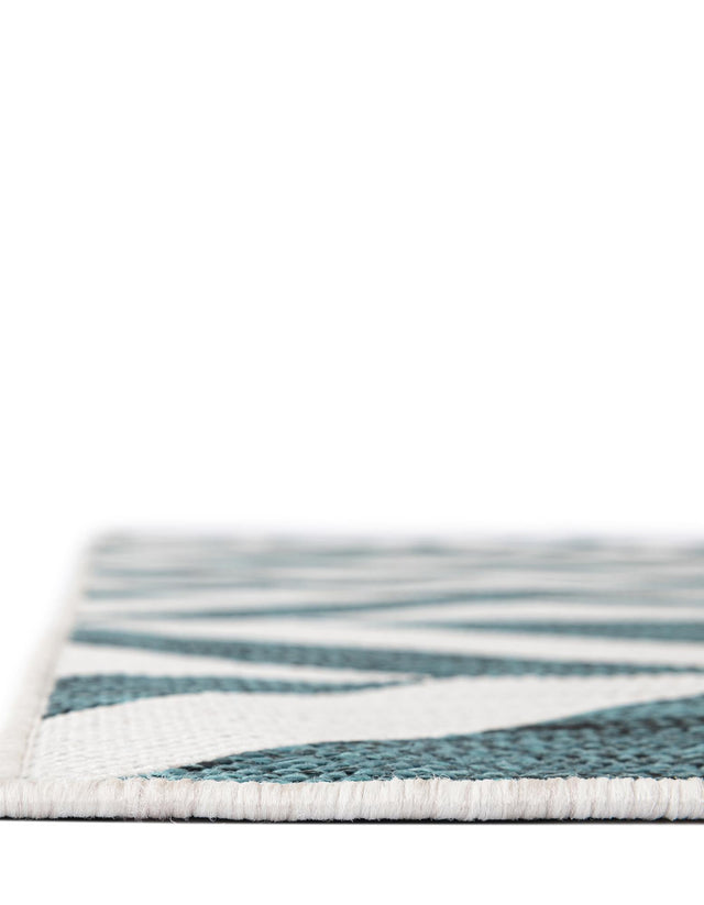 Teal 7' 1 x 10' Jill Zarin Outdoor Rectangle Area Rug Weather Resistant for Patio, Deck, Terrace, Balcony, Porch Durable 100% Polypropylene Carpet for Outside for Sale at Rug Engine