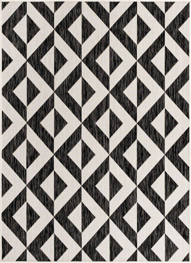 Charcoal Gray 5' 3 x 8' Jill Zarin Outdoor Rectangle Area Rug Weather Resistant for Patio, Deck, Terrace, Balcony, Porch Durable 100% Polypropylene Carpet for Outside for Sale at Rug Engine