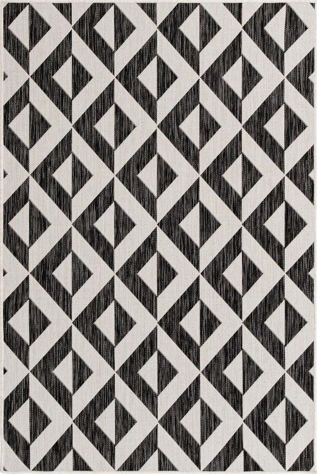 Charcoal Gray 4' 1 x 6' 1 Jill Zarin Outdoor Rectangle Area Rug Weather Resistant for Patio, Deck, Terrace, Balcony, Porch Durable 100% Polypropylene Carpet for Outside for Sale at Rug Engine