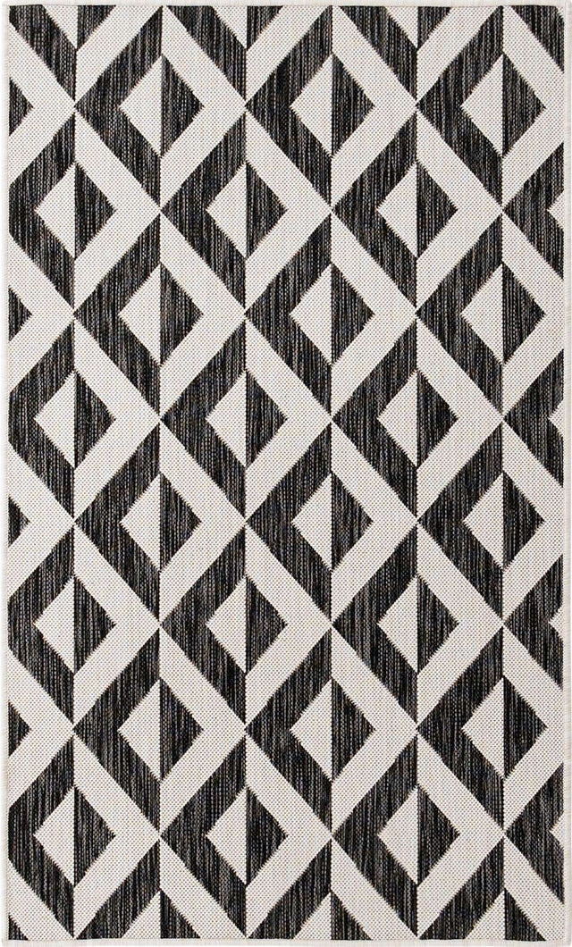 Charcoal Gray 3' 1 x 5' 3 Jill Zarin Outdoor Rectangle Area Rug Weather Resistant for Patio, Deck, Terrace, Balcony, Porch Durable 100% Polypropylene Carpet for Outside for Sale at Rug Engine