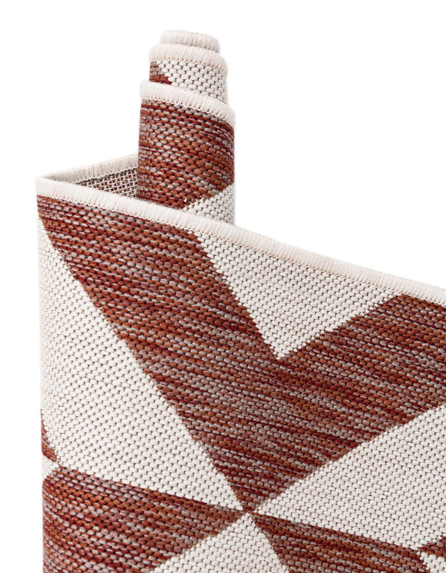 Rust Red 7' 10 x 10' Jill Zarin Outdoor Oval Area Rug Weather Resistant for Patio, Deck, Terrace, Balcony, Porch Durable 100% Polypropylene Carpet for Outside for Sale at Rug Engine