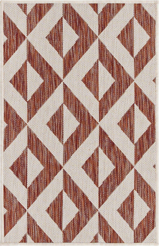 Rust Red 2' x 3' 1 Jill Zarin Outdoor Rectangle Area Rug Weather Resistant for Patio, Deck, Terrace, Balcony, Porch Durable 100% Polypropylene Carpet for Outside for Sale at Rug Engine