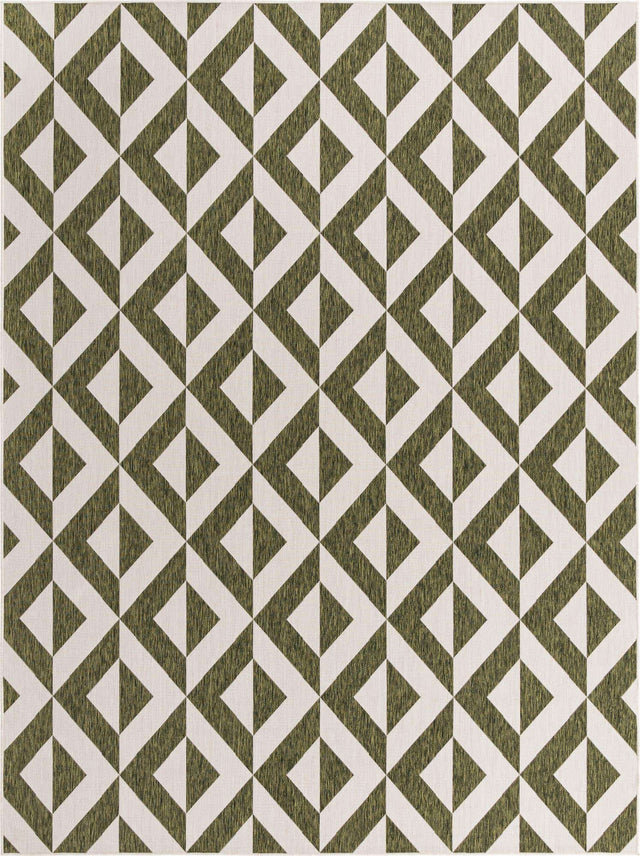 Green 9' x 12' Jill Zarin Outdoor Rectangle Area Rug Weather Resistant for Patio, Deck, Terrace, Balcony, Porch Durable 100% Polypropylene Carpet for Outside for Sale at Rug Engine
