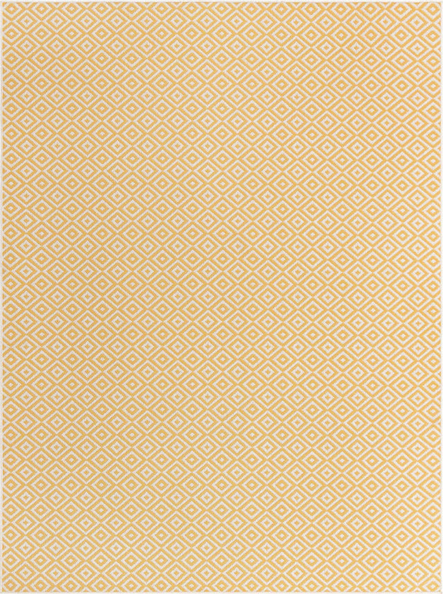 Yellow Ivory 9' x 12' Jill Zarin Outdoor Rectangle Area Rug Weather Resistant for Patio, Deck, Terrace, Balcony, Porch Durable 100% Polypropylene Carpet for Outside for Sale at Rug Engine
