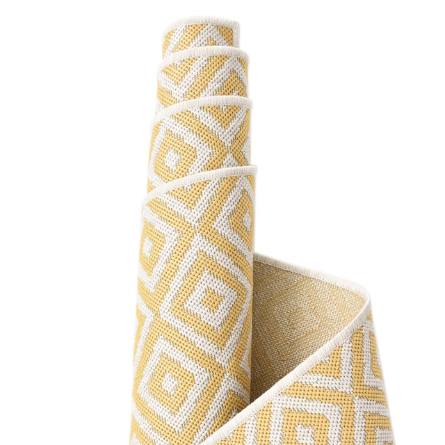 Yellow Ivory 10' 8 x 10' 8 Jill Zarin Outdoor Square Area Rug Weather Resistant for Patio, Deck, Terrace, Balcony, Porch Durable 100% Polypropylene Carpet for Outside for Sale at Rug Engine