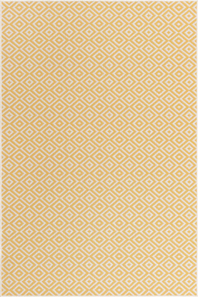 Yellow Ivory 6' 1 x 9' Jill Zarin Outdoor Rectangle Area Rug Weather Resistant for Patio, Deck, Terrace, Balcony, Porch Durable 100% Polypropylene Carpet for Outside for Sale at Rug Engine