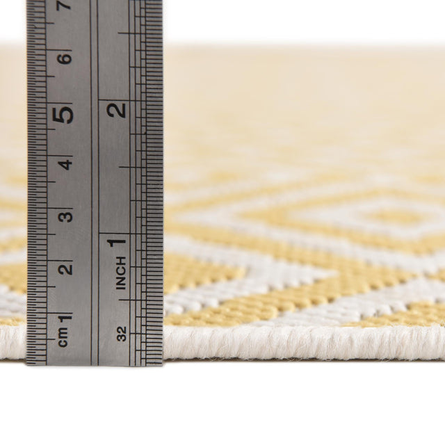Yellow Ivory 3' 1 x 5' 3 Jill Zarin Outdoor Rectangle Area Rug Weather Resistant for Patio, Deck, Terrace, Balcony, Porch Durable 100% Polypropylene Carpet for Outside for Sale at Rug Engine