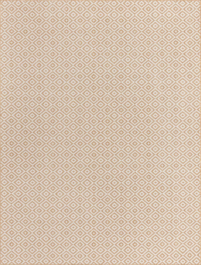 Beige 9' x 12' Jill Zarin Outdoor Rectangle Area Rug Weather Resistant for Patio, Deck, Terrace, Balcony, Porch Durable 100% Polypropylene Carpet for Outside for Sale at Rug Engine