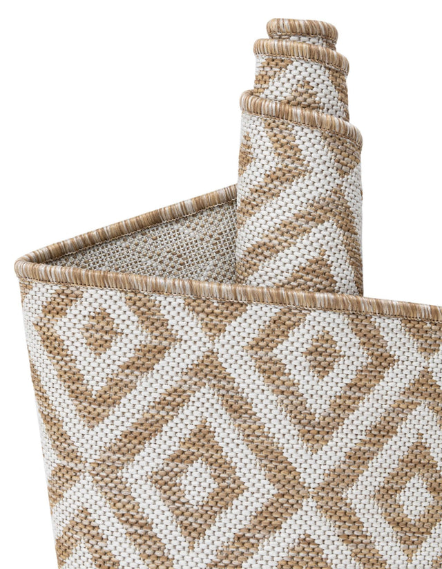 Beige 4' 1 x 6' 1 Jill Zarin Outdoor Rectangle Area Rug Weather Resistant for Patio, Deck, Terrace, Balcony, Porch Durable 100% Polypropylene Carpet for Outside for Sale at Rug Engine