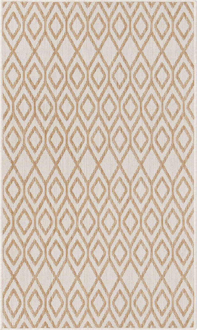 Beige 3' 1 x 5' 3 Jill Zarin Outdoor Rectangle Area Rug Weather Resistant for Patio, Deck, Terrace, Balcony, Porch Durable 100% Polypropylene Carpet for Outside for Sale at Rug Engine