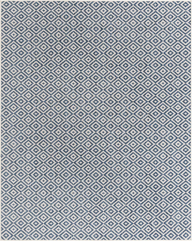 Blue 7' 10 x 10' Jill Zarin Outdoor Rectangle Area Rug Weather Resistant for Patio, Deck, Terrace, Balcony, Porch Durable 100% Polypropylene Carpet for Outside for Sale at Rug Engine