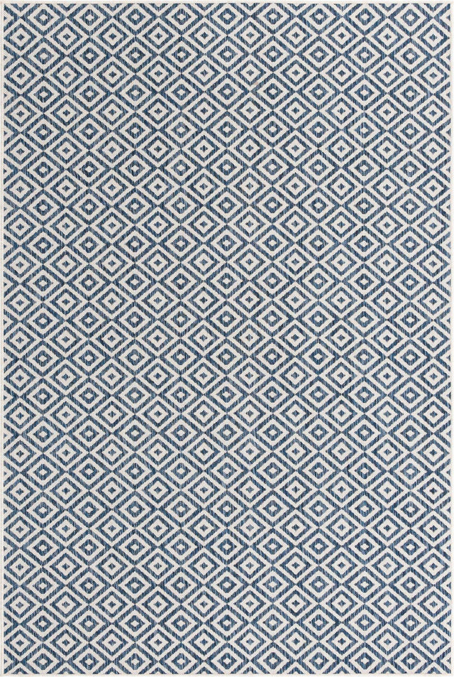 Blue 6' 1 x 9' Jill Zarin Outdoor Rectangle Area Rug Weather Resistant for Patio, Deck, Terrace, Balcony, Porch Durable 100% Polypropylene Carpet for Outside for Sale at Rug Engine
