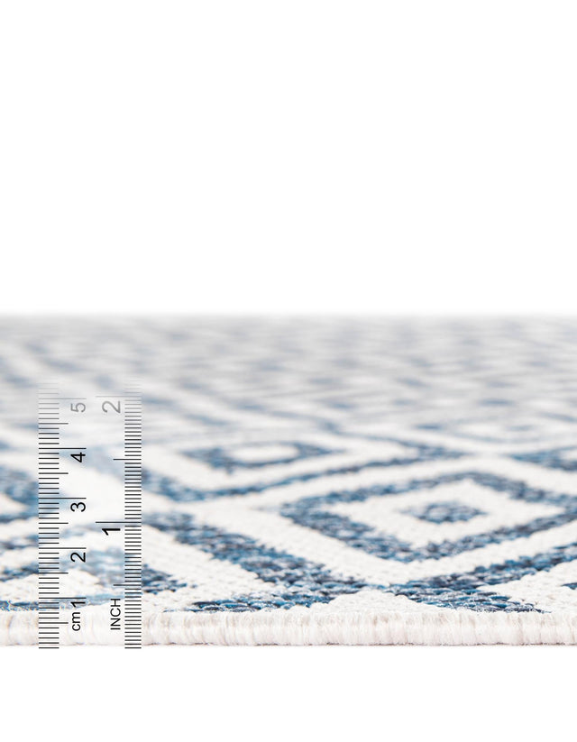 Blue 9' x 12' Jill Zarin Outdoor Rectangle Area Rug Weather Resistant for Patio, Deck, Terrace, Balcony, Porch Durable 100% Polypropylene Carpet for Outside for Sale at Rug Engine