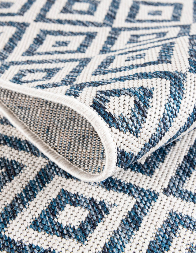 Blue 9' x 12' Jill Zarin Outdoor Rectangle Area Rug Weather Resistant for Patio, Deck, Terrace, Balcony, Porch Durable 100% Polypropylene Carpet for Outside for Sale at Rug Engine