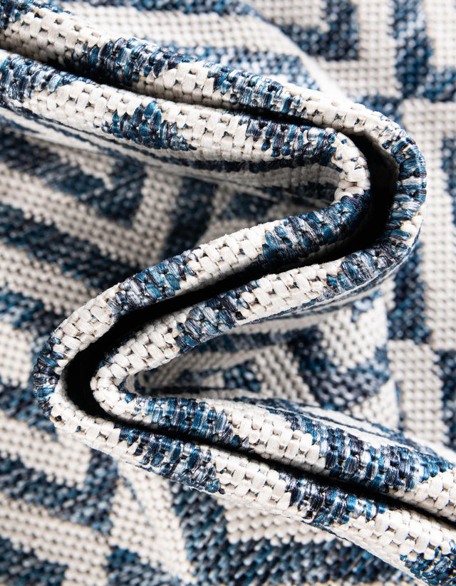 Blue 9' x 12' Jill Zarin Outdoor Rectangle Area Rug Weather Resistant for Patio, Deck, Terrace, Balcony, Porch Durable 100% Polypropylene Carpet for Outside for Sale at Rug Engine