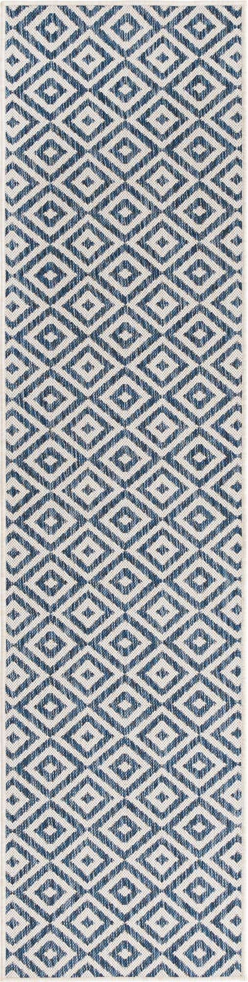 Blue 2' x 8' Jill Zarin Outdoor Runner Area Rug Weather Resistant for Patio, Deck, Terrace, Balcony, Porch Durable 100% Polypropylene Carpet for Outside for Sale at Rug Engine