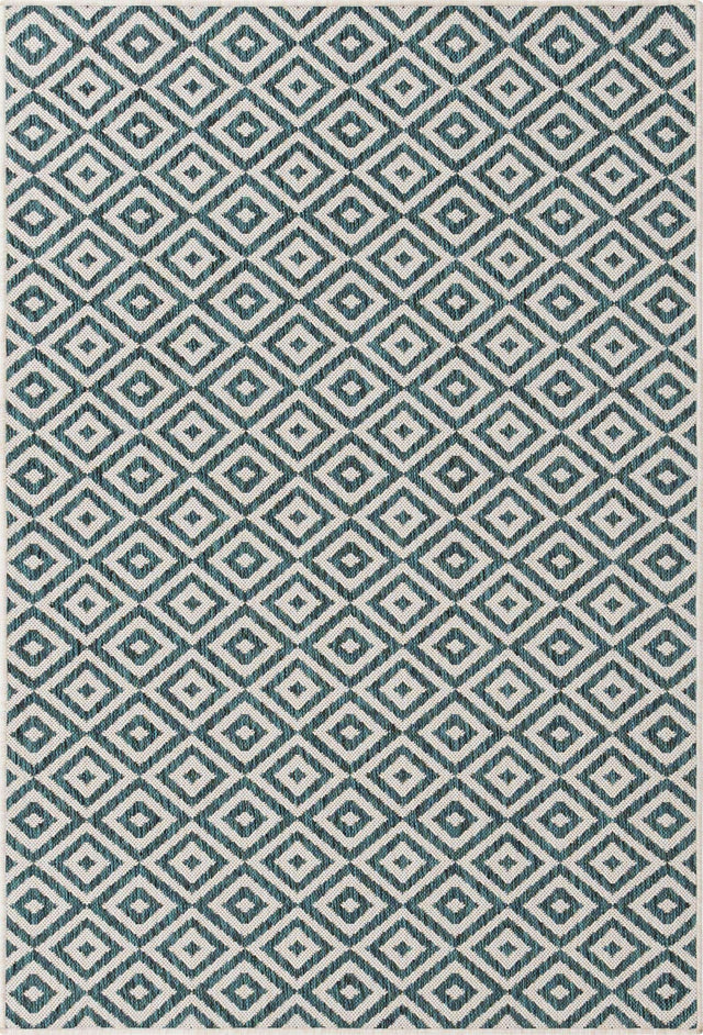 Teal 4' 1 x 6' 1 Jill Zarin Outdoor Rectangle Area Rug Weather Resistant for Patio, Deck, Terrace, Balcony, Porch Durable 100% Polypropylene Carpet for Outside for Sale at Rug Engine