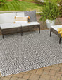 Charcoal Gray 12' x 12' Jill Zarin Outdoor Square Area Rug Weather Resistant for Patio, Deck, Terrace, Balcony, Porch Durable 100% Polypropylene Carpet for Outside for Sale at Rug Engine