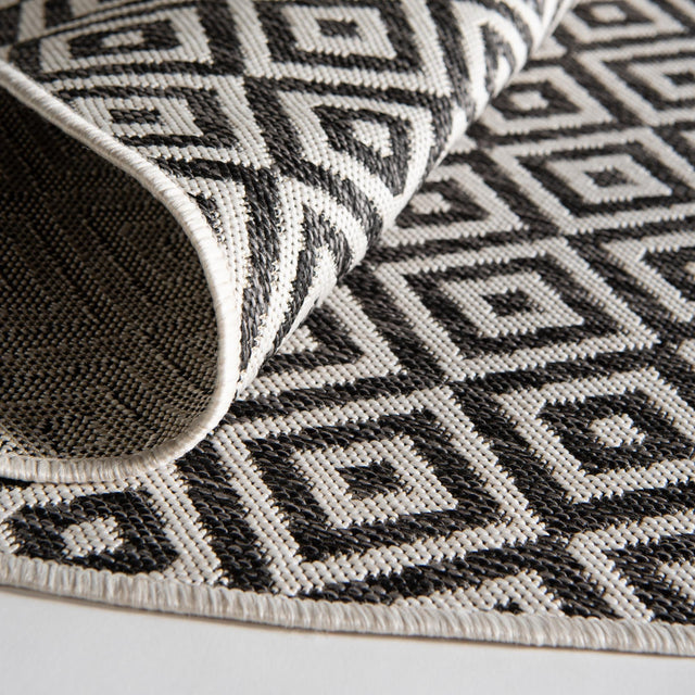 Charcoal Gray 10' x 10' Jill Zarin Outdoor Round Area Rug Weather Resistant for Patio, Deck, Terrace, Balcony, Porch Durable 100% Polypropylene Carpet for Outside for Sale at Rug Engine