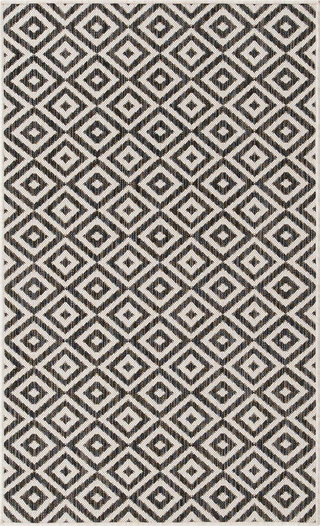 Charcoal Gray 3' 1 x 5' 3 Jill Zarin Outdoor Rectangle Area Rug Weather Resistant for Patio, Deck, Terrace, Balcony, Porch Durable 100% Polypropylene Carpet for Outside for Sale at Rug Engine