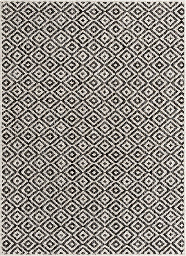 Charcoal Gray 1' 4 x 1' 4 Jill Zarin Outdoor Sample Area Rug Weather Resistant for Patio, Deck, Terrace, Balcony, Porch Durable 100% Polypropylene Carpet for Outside for Sale at Rug Engine