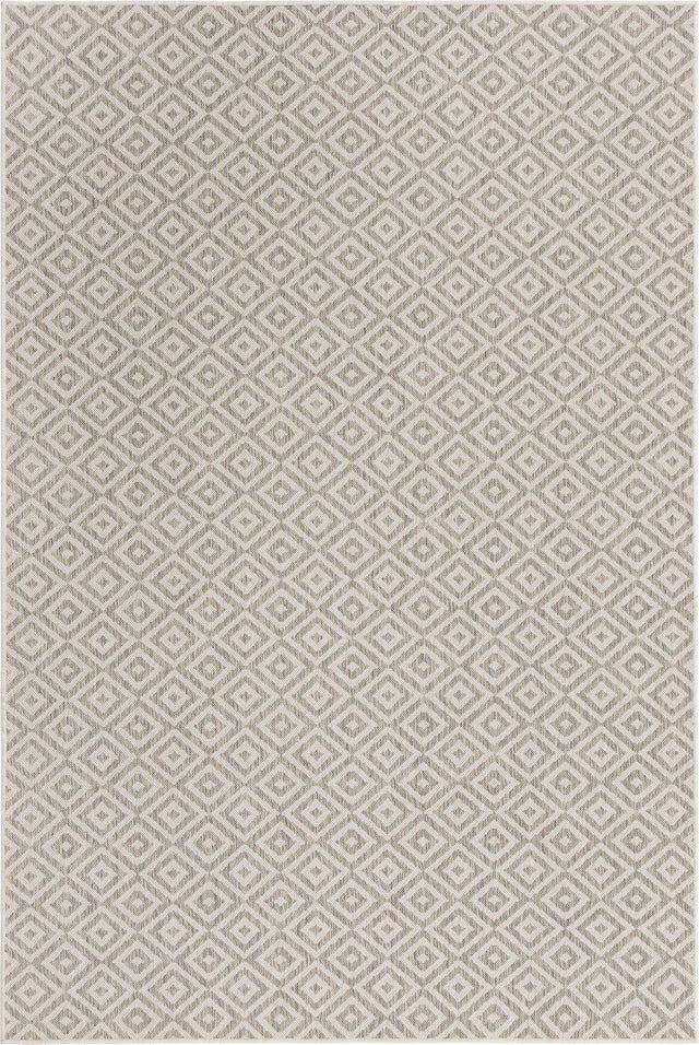 Light Gray 6' 1 x 9' Jill Zarin Outdoor Rectangle Area Rug Weather Resistant for Patio, Deck, Terrace, Balcony, Porch Durable 100% Polypropylene Carpet for Outside for Sale at Rug Engine