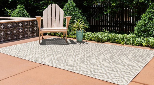 Light Gray 7' 10 x 10' Jill Zarin Outdoor Rectangle Area Rug Weather Resistant for Patio, Deck, Terrace, Balcony, Porch Durable 100% Polypropylene Carpet for Outside for Sale at Rug Engine