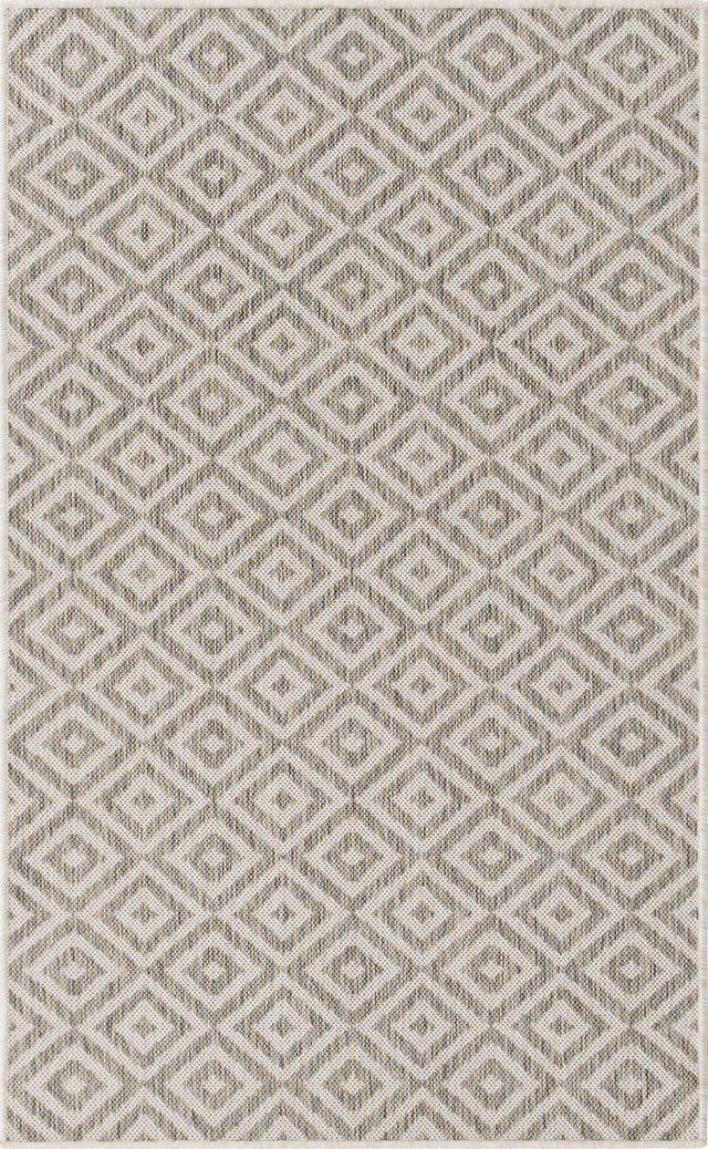 Light Gray 3' 1 x 5' 3 Jill Zarin Outdoor Rectangle Area Rug Weather Resistant for Patio, Deck, Terrace, Balcony, Porch Durable 100% Polypropylene Carpet for Outside for Sale at Rug Engine