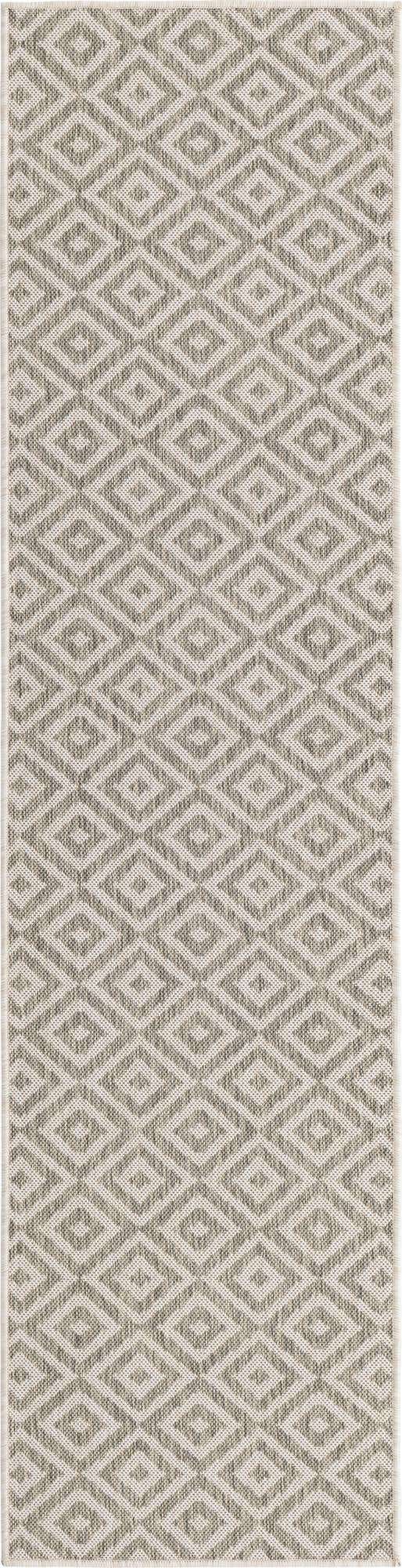 Light Gray 2' x 8' Jill Zarin Outdoor Runner Area Rug Weather Resistant for Patio, Deck, Terrace, Balcony, Porch Durable 100% Polypropylene Carpet for Outside for Sale at Rug Engine