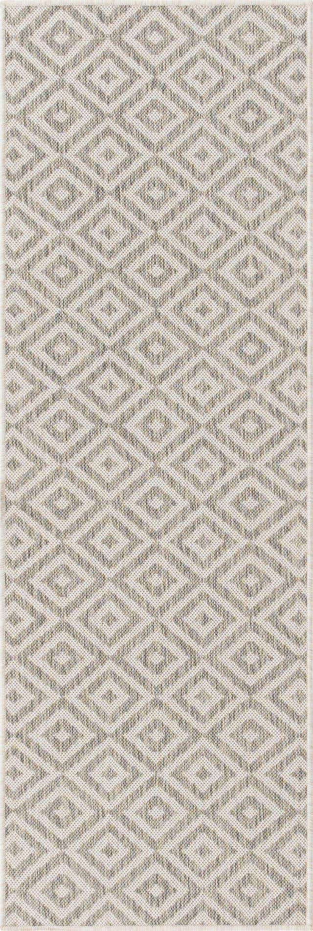 Light Gray 2' x 6' 1 Jill Zarin Outdoor Runner Area Rug Weather Resistant for Patio, Deck, Terrace, Balcony, Porch Durable 100% Polypropylene Carpet for Outside for Sale at Rug Engine