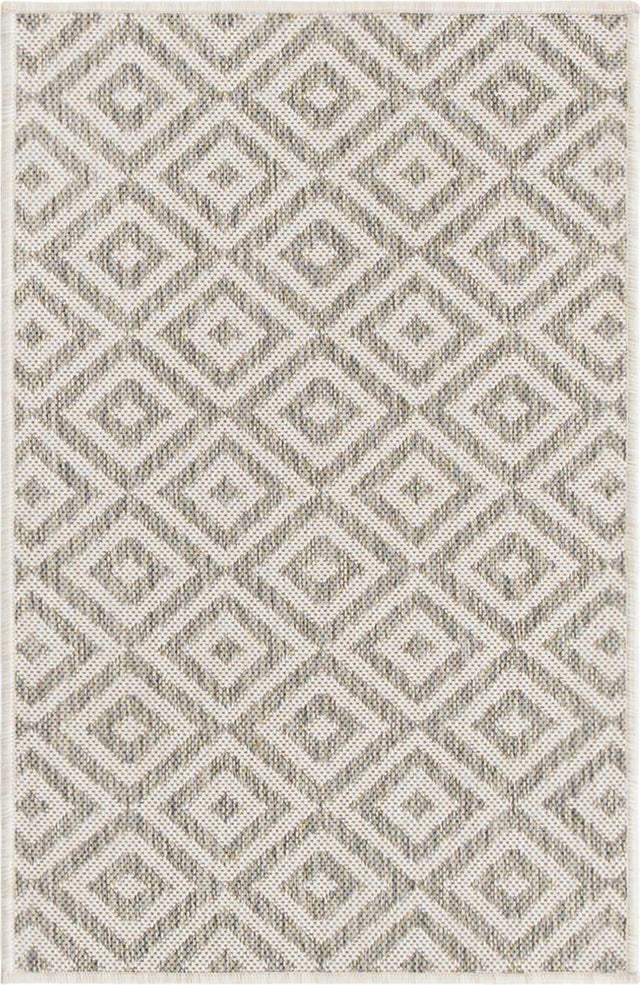 Light Gray 2' x 3' 1 Jill Zarin Outdoor Rectangle Area Rug Weather Resistant for Patio, Deck, Terrace, Balcony, Porch Durable 100% Polypropylene Carpet for Outside for Sale at Rug Engine